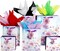 6 Pack Purple Flowers Pattern Embossed Paper Gift Bag with Handles, Assorted Paper Bags with 8 Pcs Tissue Paper for Girls/Women Baby Shower